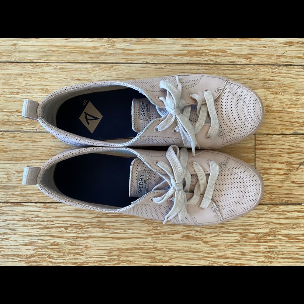 Sperry Leather Perforated Pink Sneakers